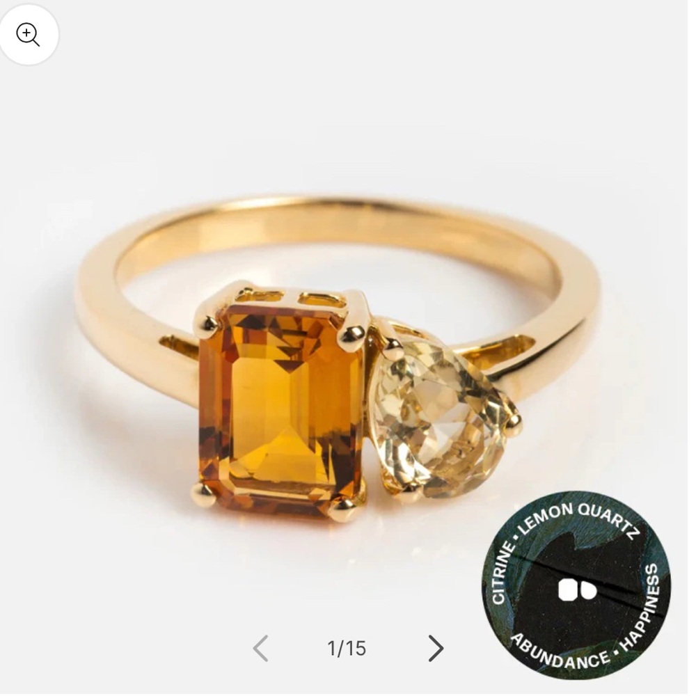 Solid Gold Toi et Moi Colorful Gemstone Ring from Local Eclectic